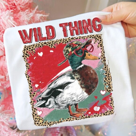 Tops - Wild Thing Valentine Tee, Duck Valentine Tee, Funny Tee